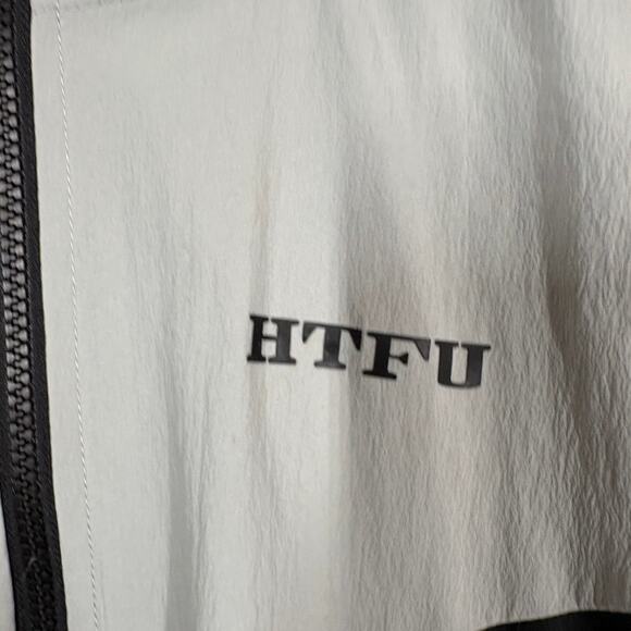 HTFU Track Jacket Full Zip Athletic Sport Silver Gray Pockets Hoodie Hood - XL - Picture 3 of 6